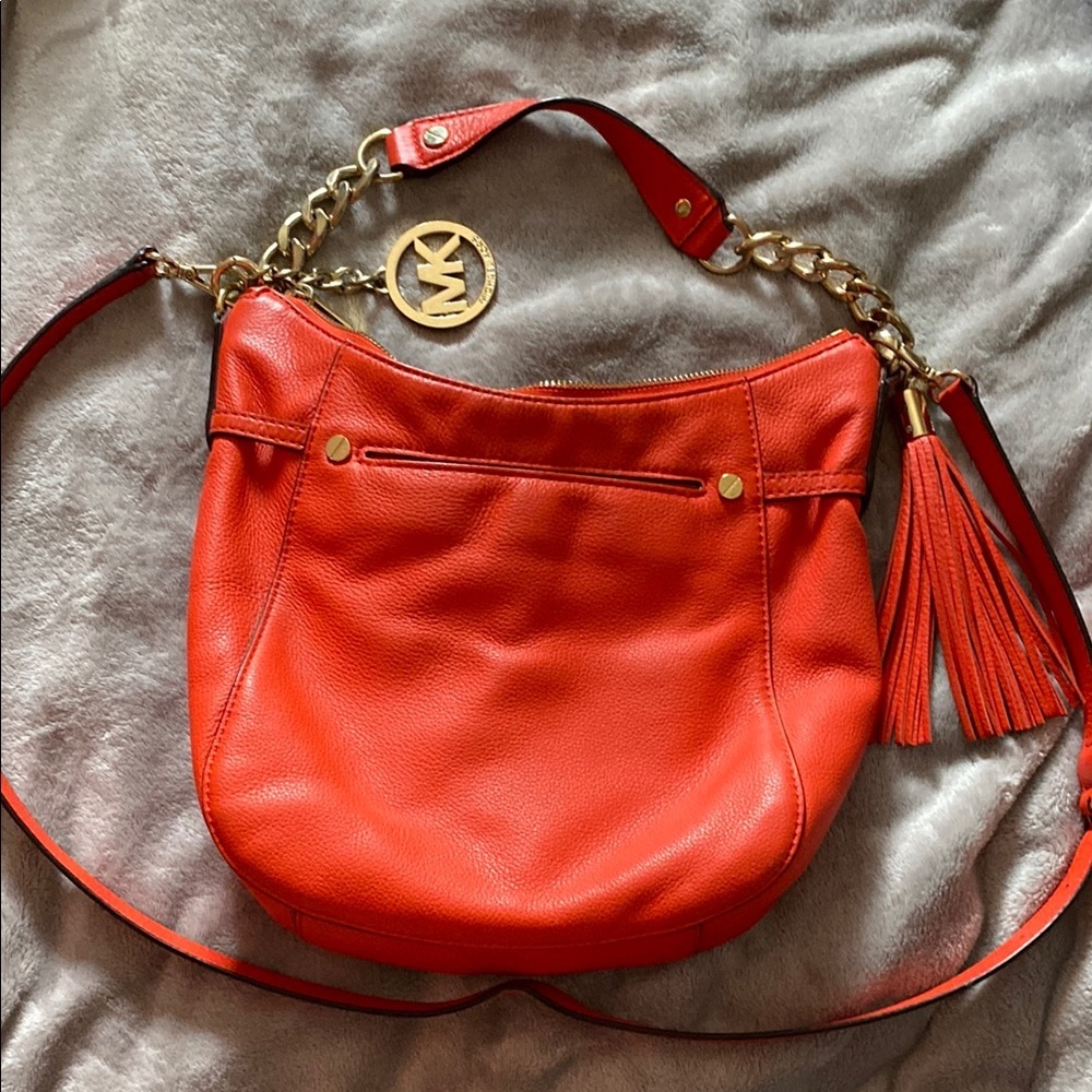 Michael Kors orange Leather Shoulder Bag
